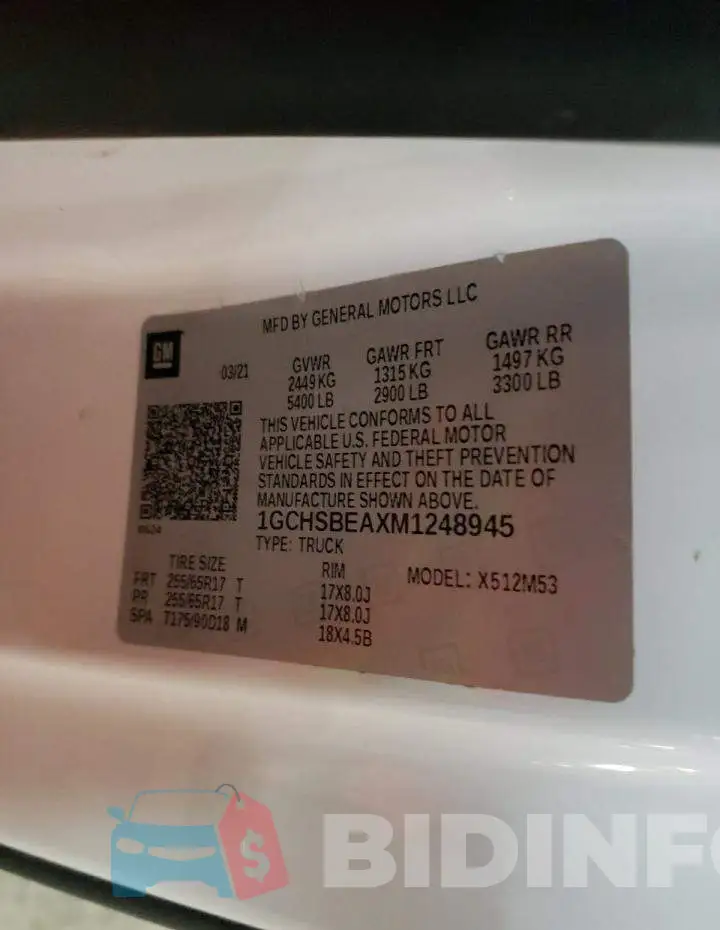 1GCHSBEAXM1248945 Photo# 12