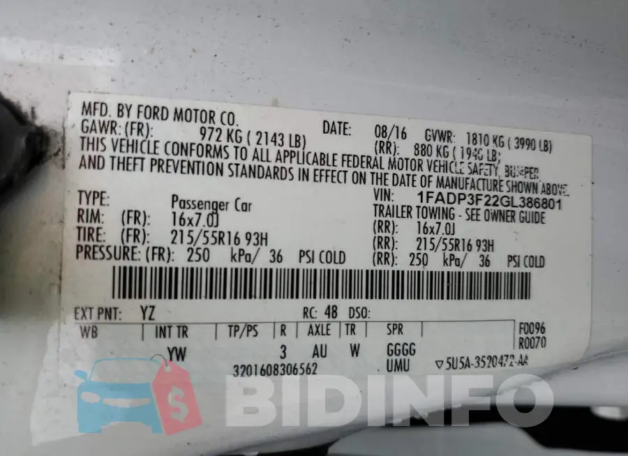 1FADP3F22GL386801 Photo# 12
