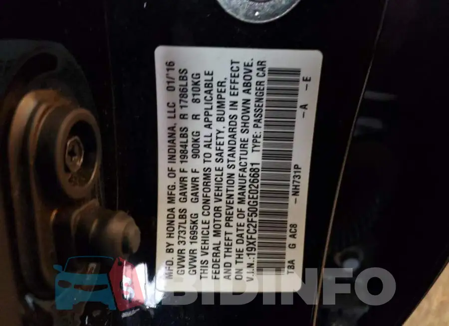 19XFC2F50GE026681 Photo# 12