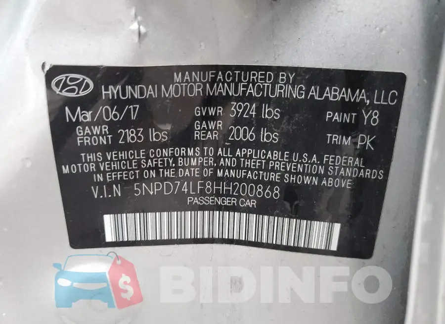 5NPD74LF8HH200868 Photo# 12