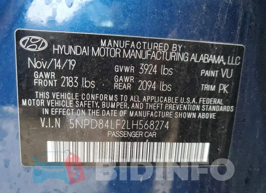 5NPD84LF2LH568274 Photo# 12