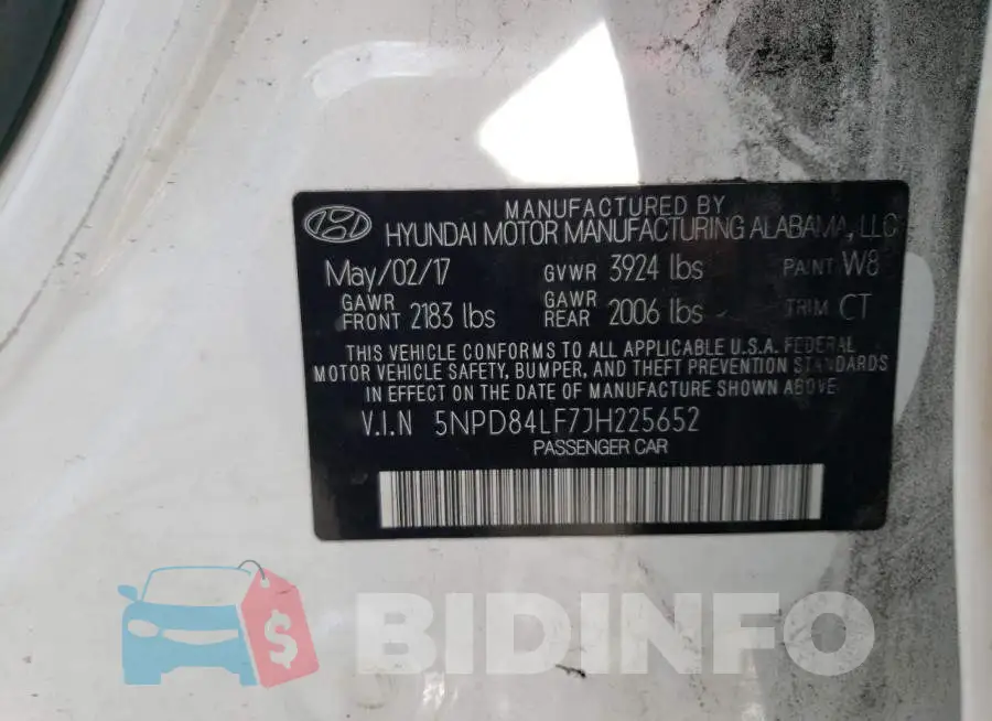 5NPD84LF7JH225652 Photo# 12