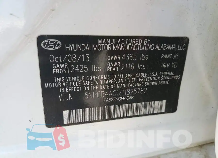 5NPEB4AC1EH825782 Photo# 12