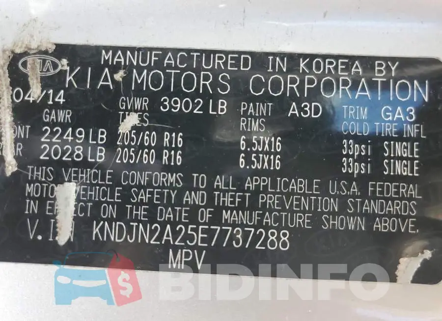 KNDJN2A25E7737288 Photo# 13