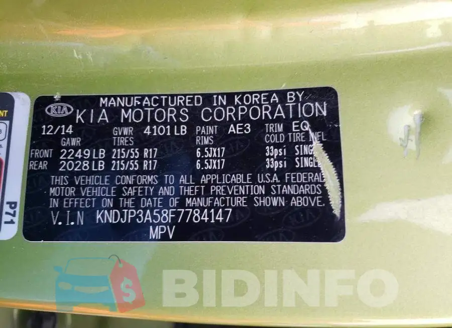 KNDJP3A58F7784147 Photo# 12