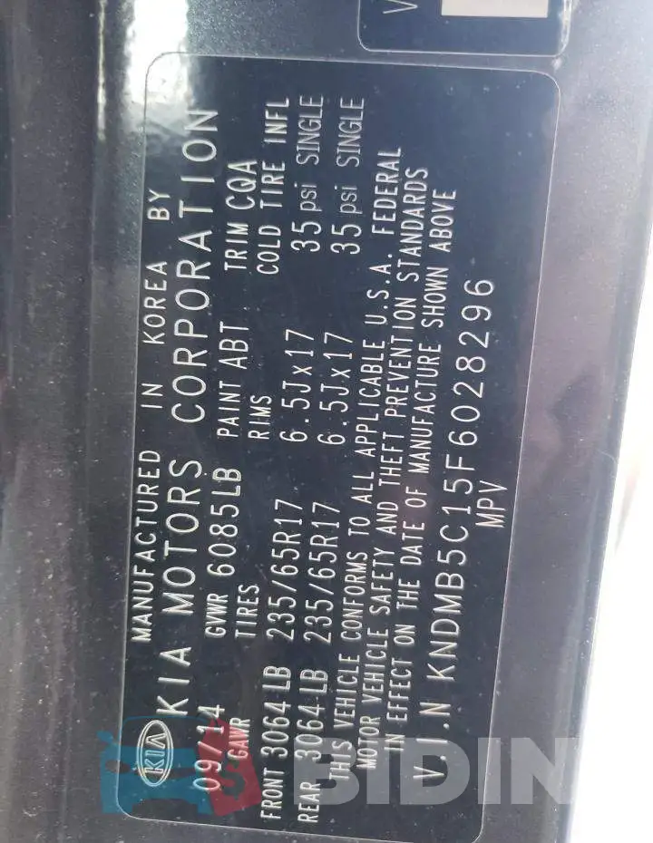 KNDMB5C15F6028296 Photo# 10