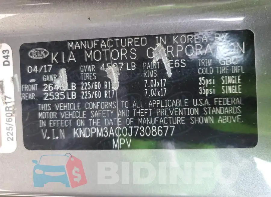 KNDPM3AC0J7308677 Photo# 13
