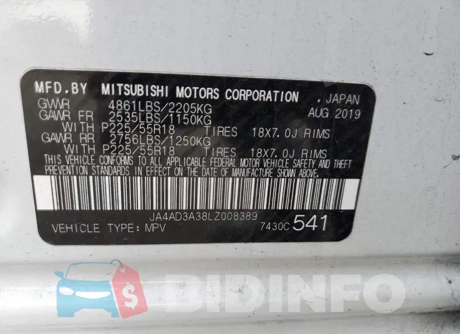 JA4AD3A38LZ008389 Photo# 13