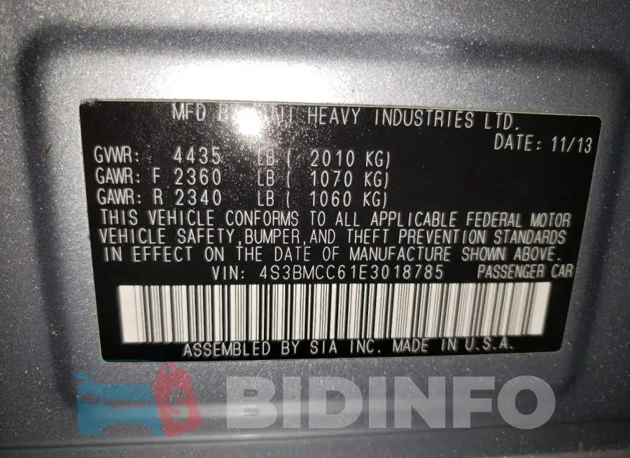 4S3BMCC61E3018785 Photo# 12