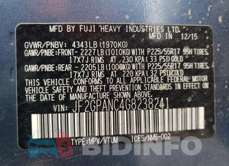 JF2GPANC4G8238241 Photo# 10