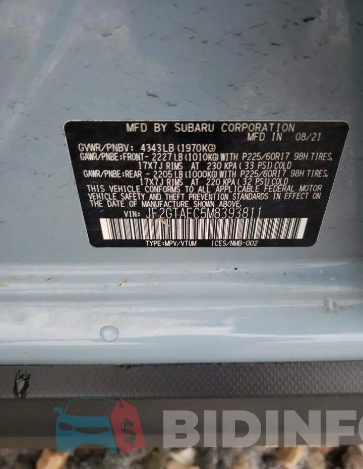 JF2GTAEC5M8393811 Photo# 12