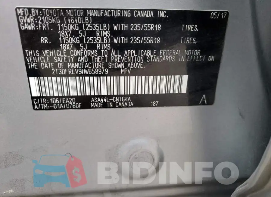 2T3DFREV9HW658979 Photo# 13