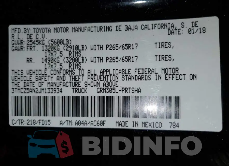 3TMCZ5AN2JM133934 Photo# 12