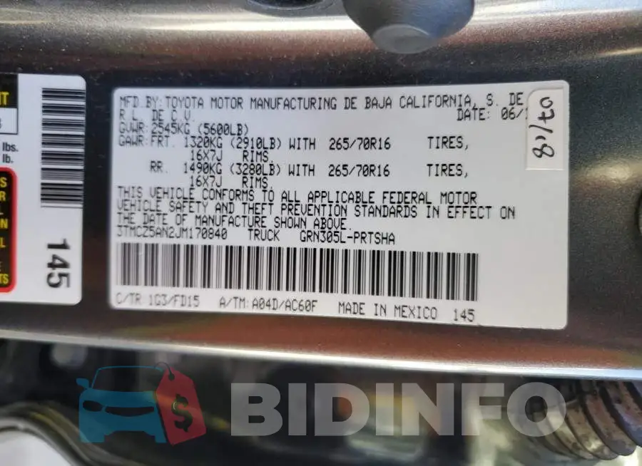 3TMCZ5AN2JM170840 Photo# 13