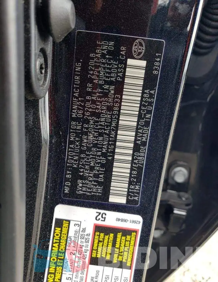 4T1G11AK7MU598633 Photo# 12