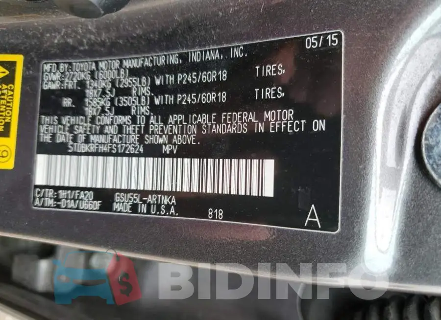 5TDBKRFH4FS172624 Photo# 12