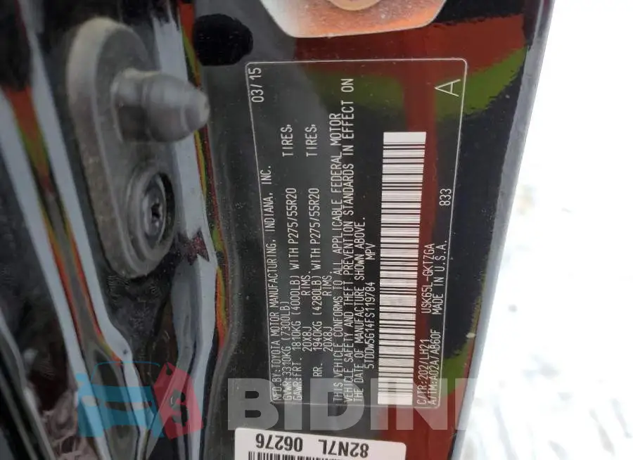 5TDDW5G14FS119784 Photo# 14