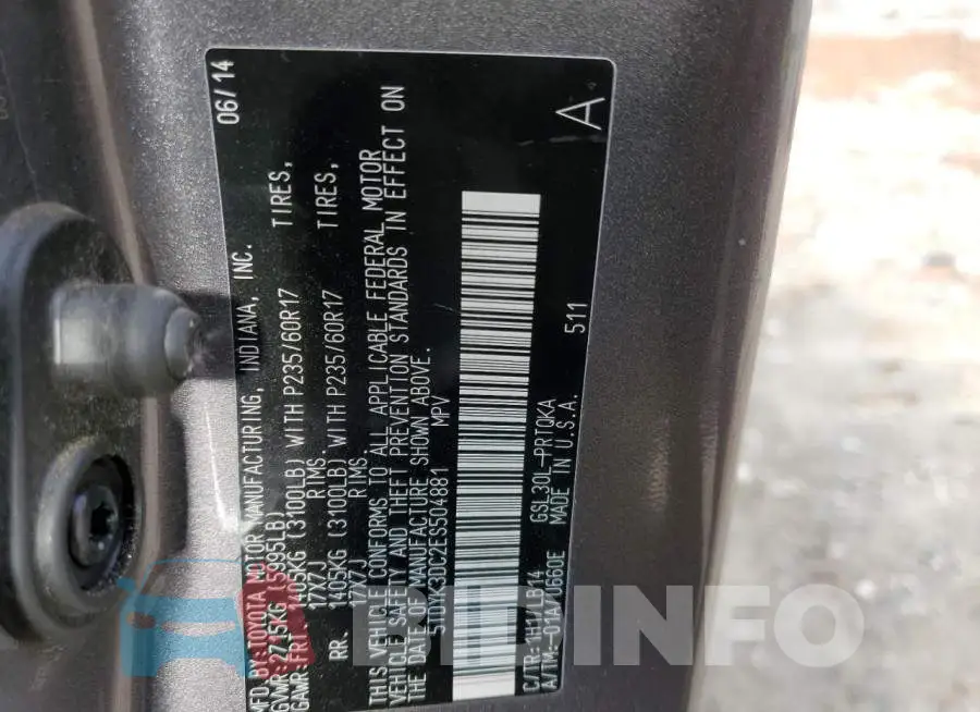 5TDYK3DC2ES504881 Photo# 13