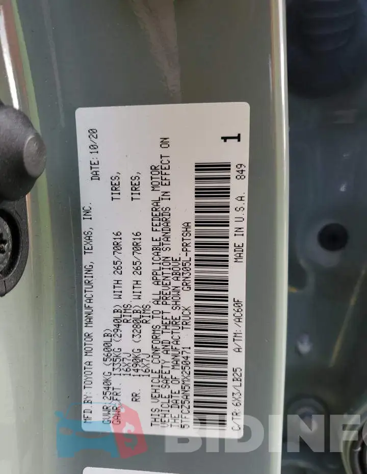 5TFCZ5AN5MX250471 Photo# 12