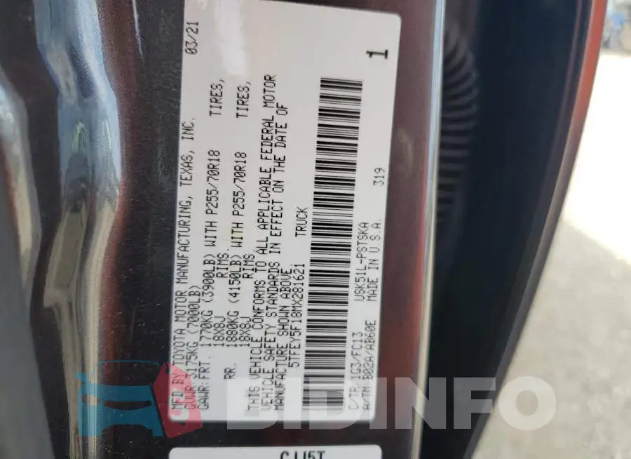 5TFEY5F18MX281621 Photo# 12