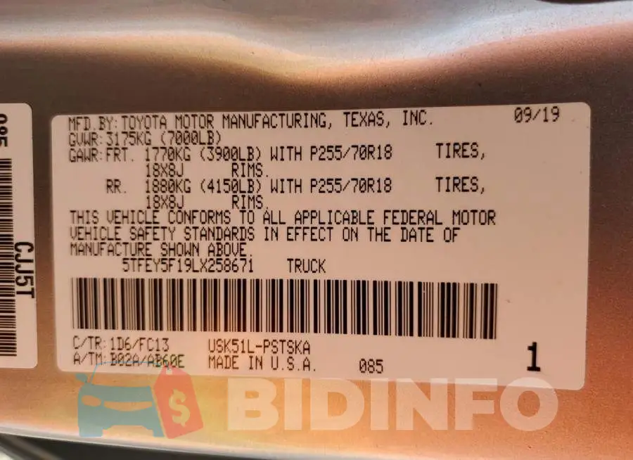 5TFEY5F19LX258671 Photo# 12