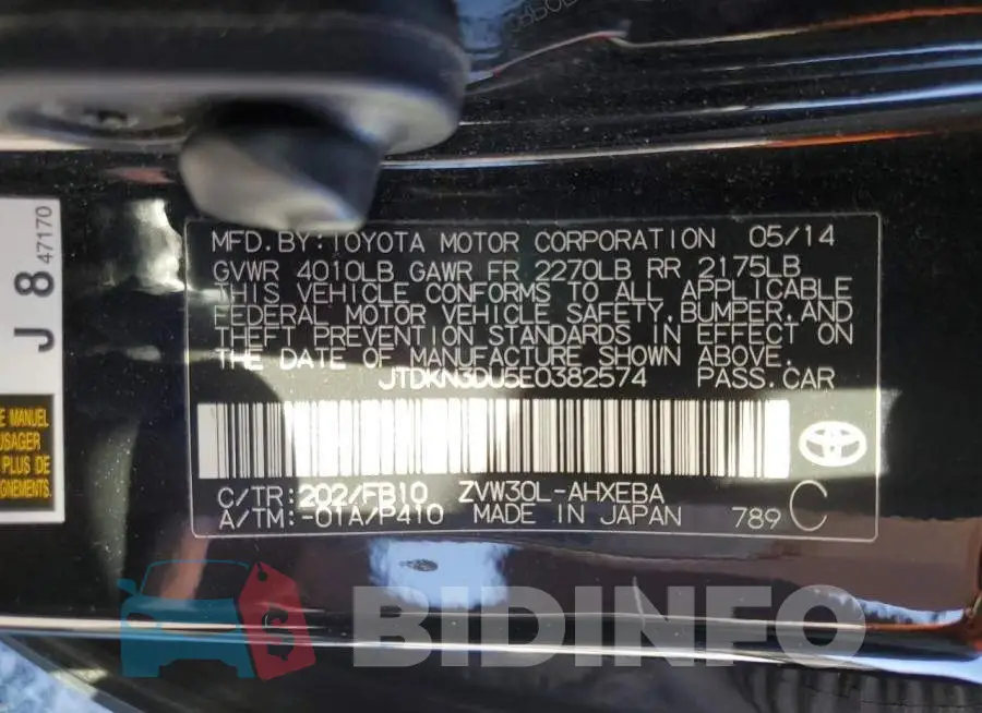 JTDKN3DU5E0382574 Photo# 13