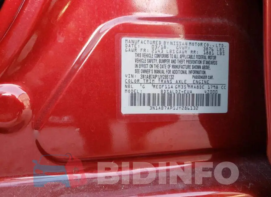 3N1AB7AP1JY286132 Photo# 12