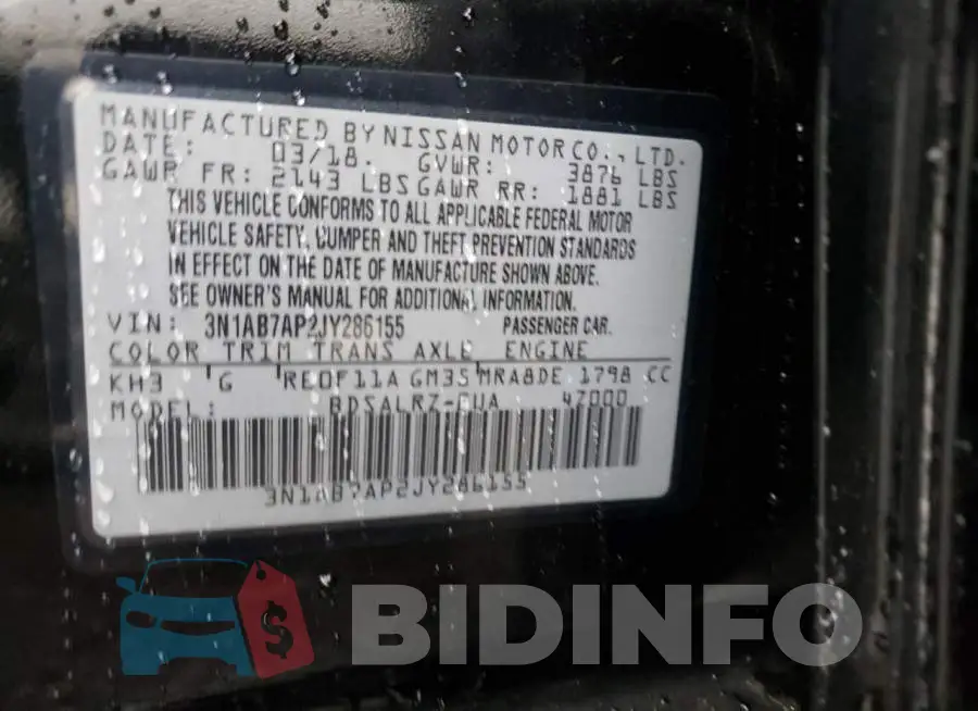 3N1AB7AP2JY286155 Photo# 12