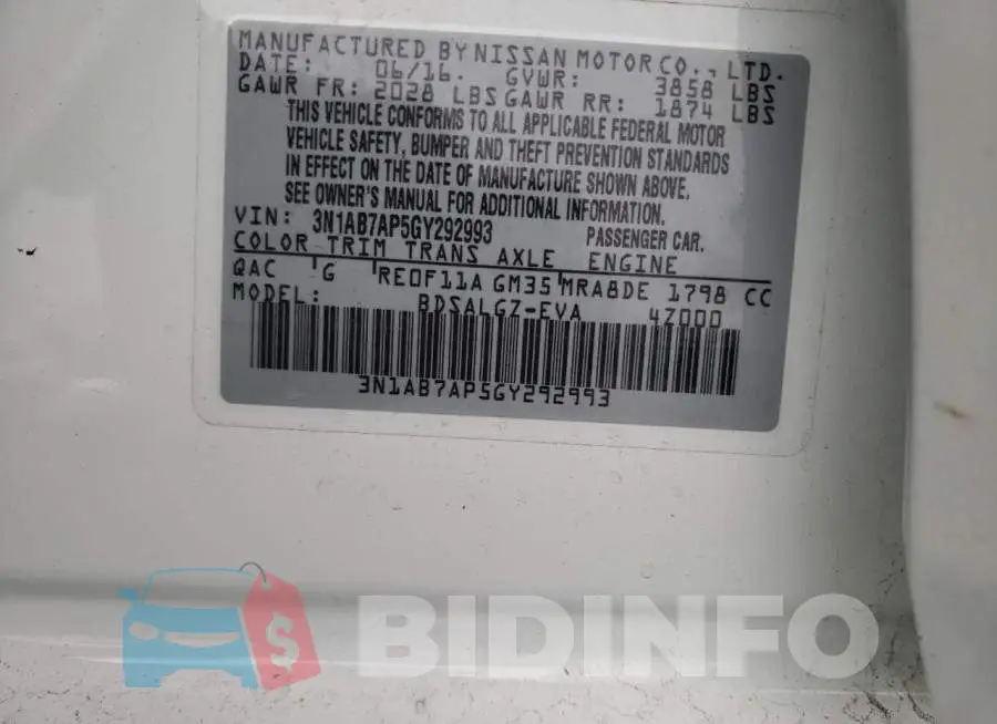3N1AB7AP5GY292993 Photo# 13