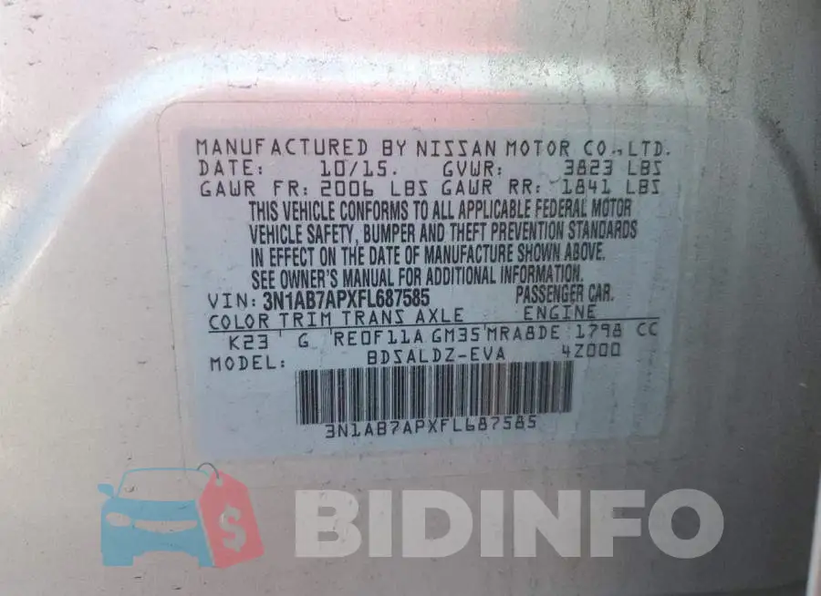 3N1AB7APXFL687585 Photo# 13