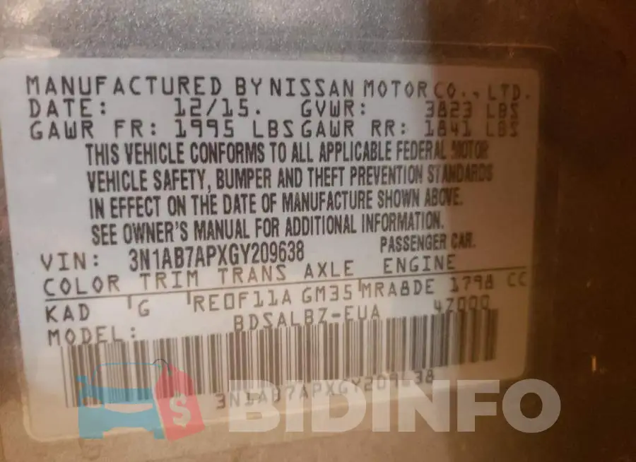 3N1AB7APXGY209638 Photo# 12