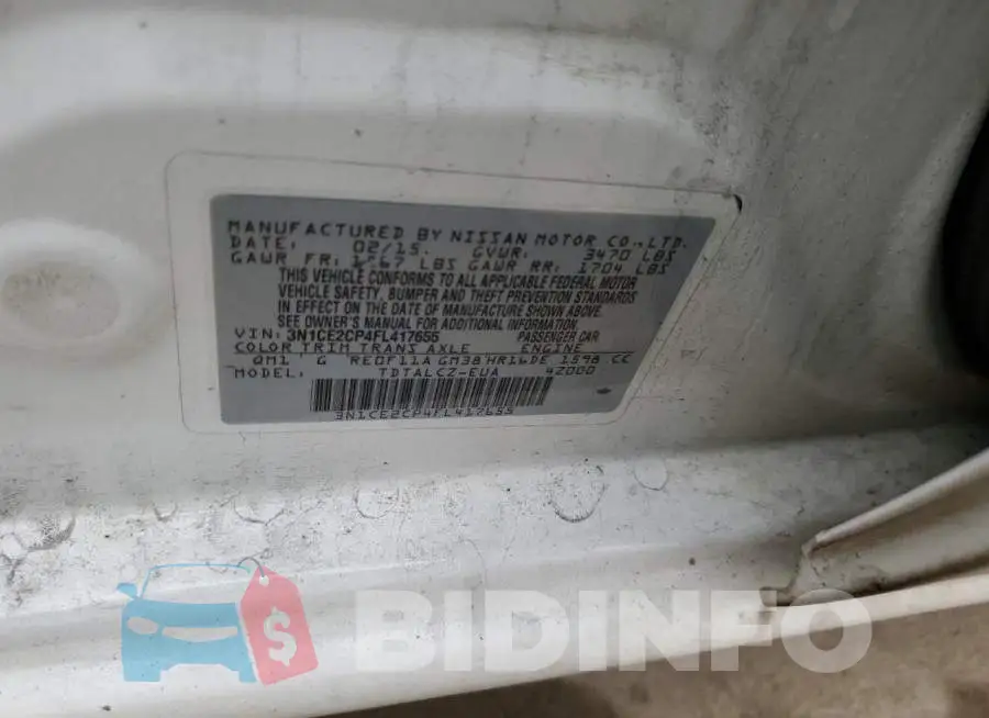 3N1CE2CP4FL417655 Photo# 12