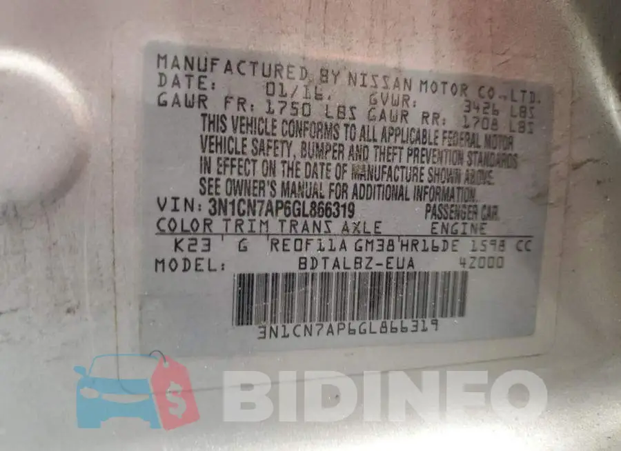 3N1CN7AP6GL866319 Photo# 12
