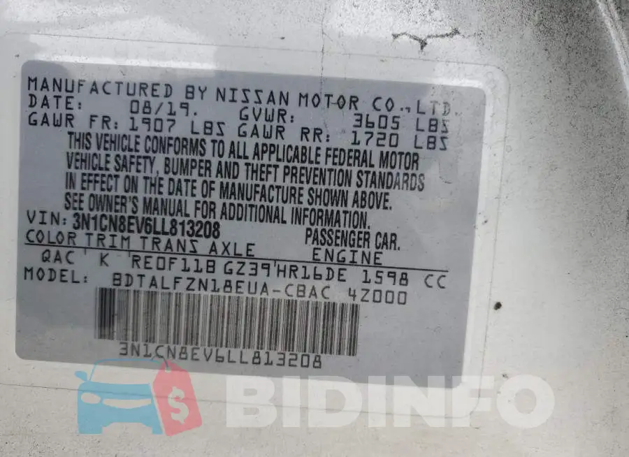 3N1CN8EV6LL813208 Photo# 12