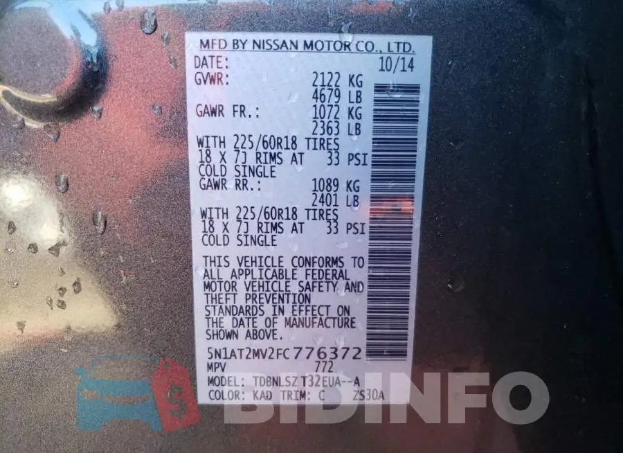 5N1AT2MV2FC776372 Photo# 13