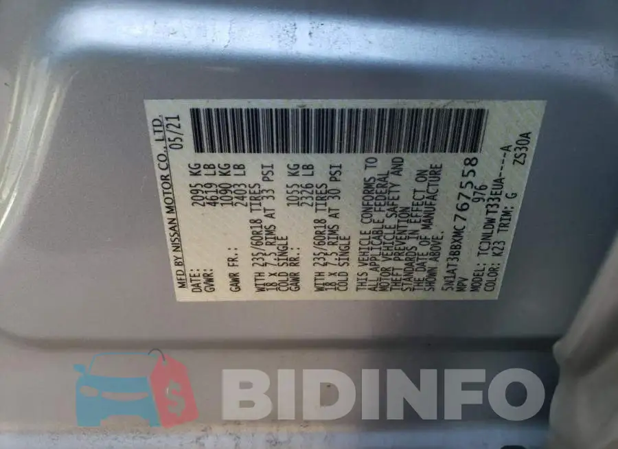 5N1AT3BBXMC767558 Photo# 12