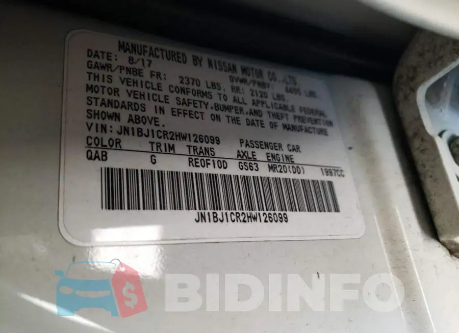 JN1BJ1CR2HW126099 Photo# 13