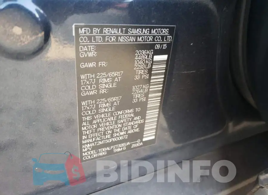 KNMAT2MT5GP600672 Photo# 10