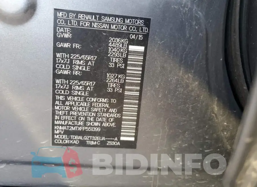 KNMAT2MTXFP551399 Photo# 13