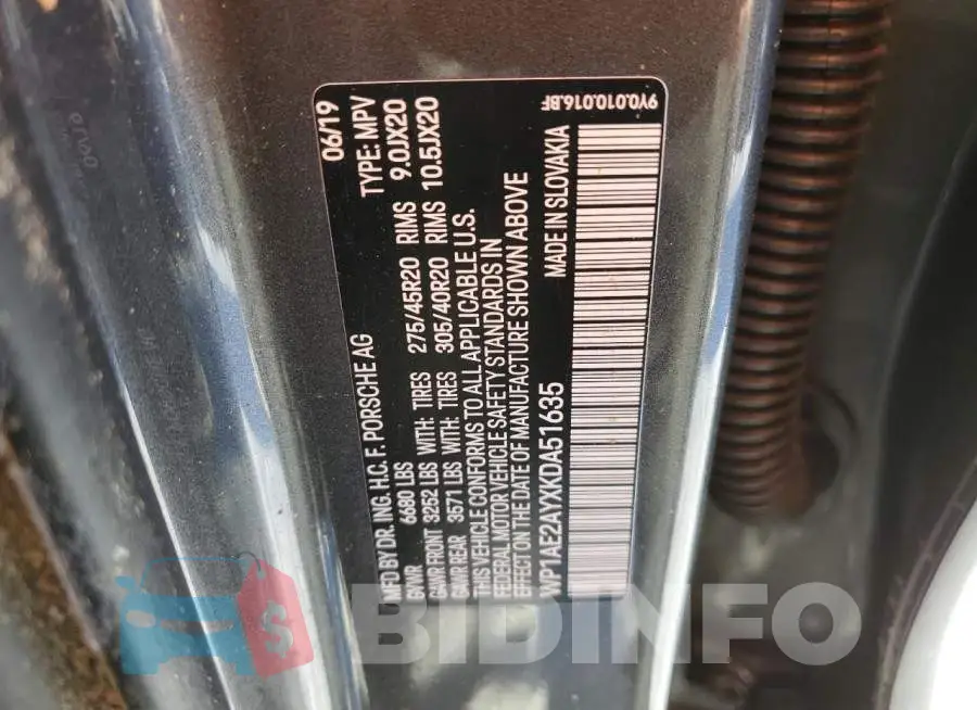 WP1AE2AYXKDA51635 Photo# 13