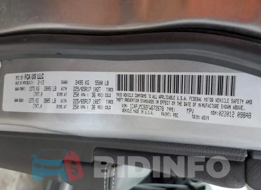 1C4PJMCB2FW672678 Photo# 13