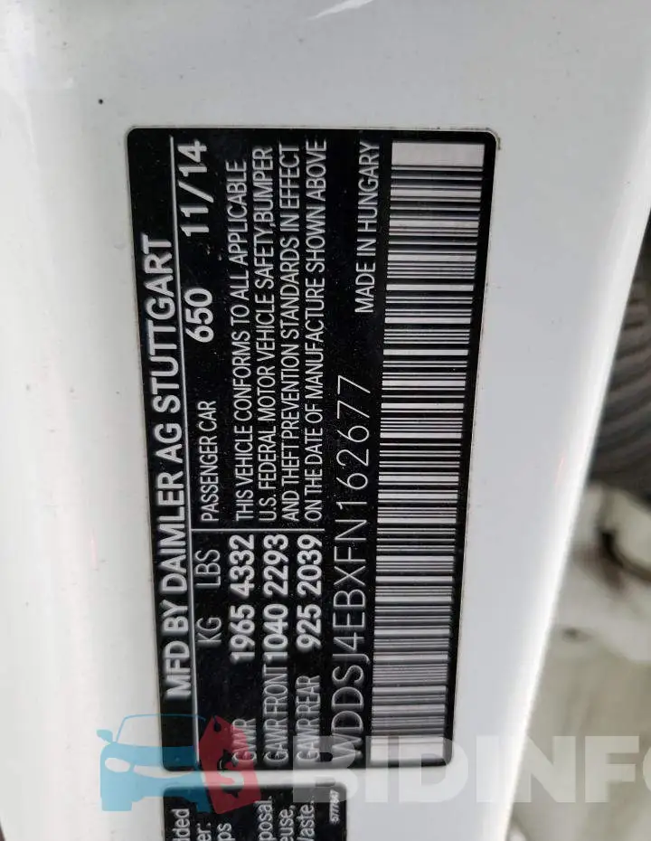 WDDSJ4EBXFN162677 Photo# 12