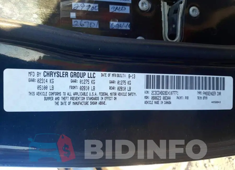 2C3CDXBG9EH107771 Photo# 10