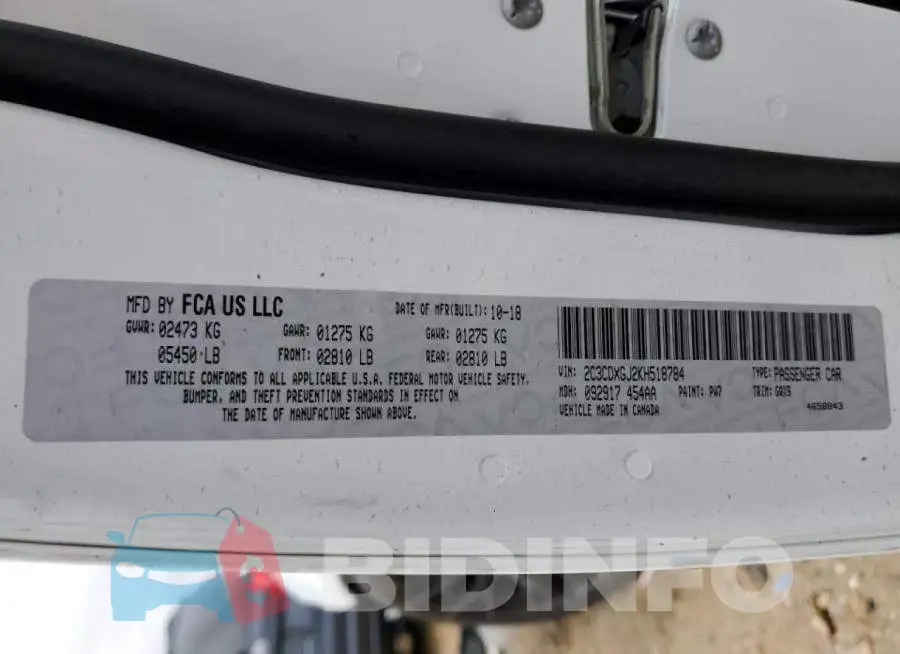 2C3CDXGJ2KH518784 Photo# 13