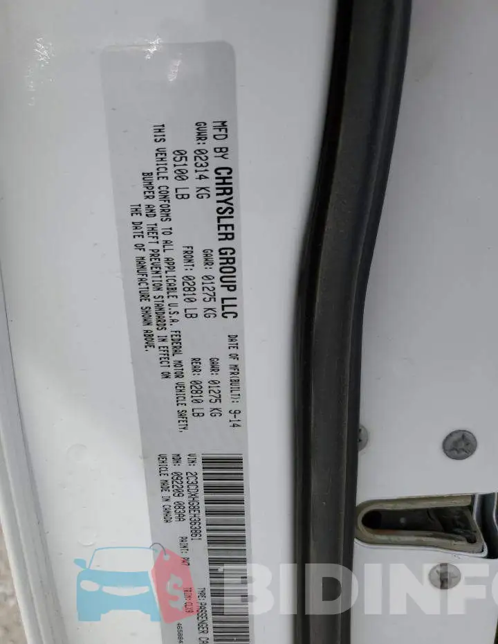 2C3CDXHG8EH363861 Photo# 10