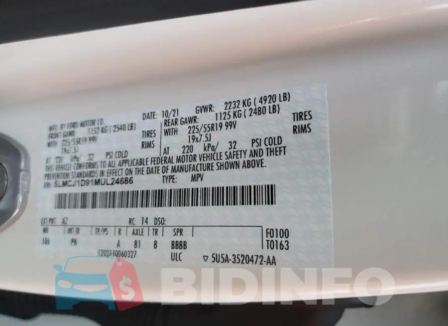 5LMCJ1D91MUL24686 Photo# 13