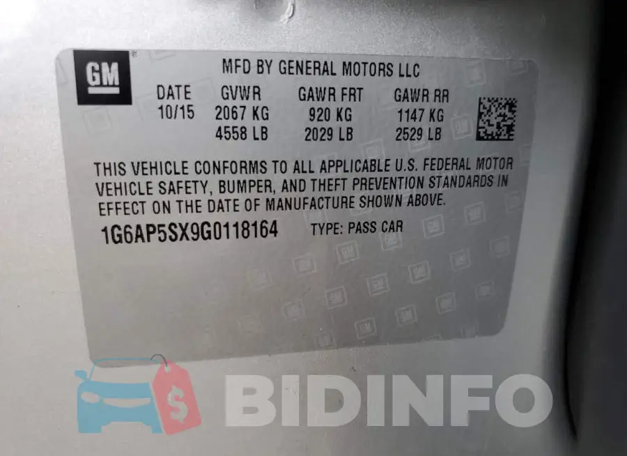 1G6AP5SX9G0118164 Photo# 12