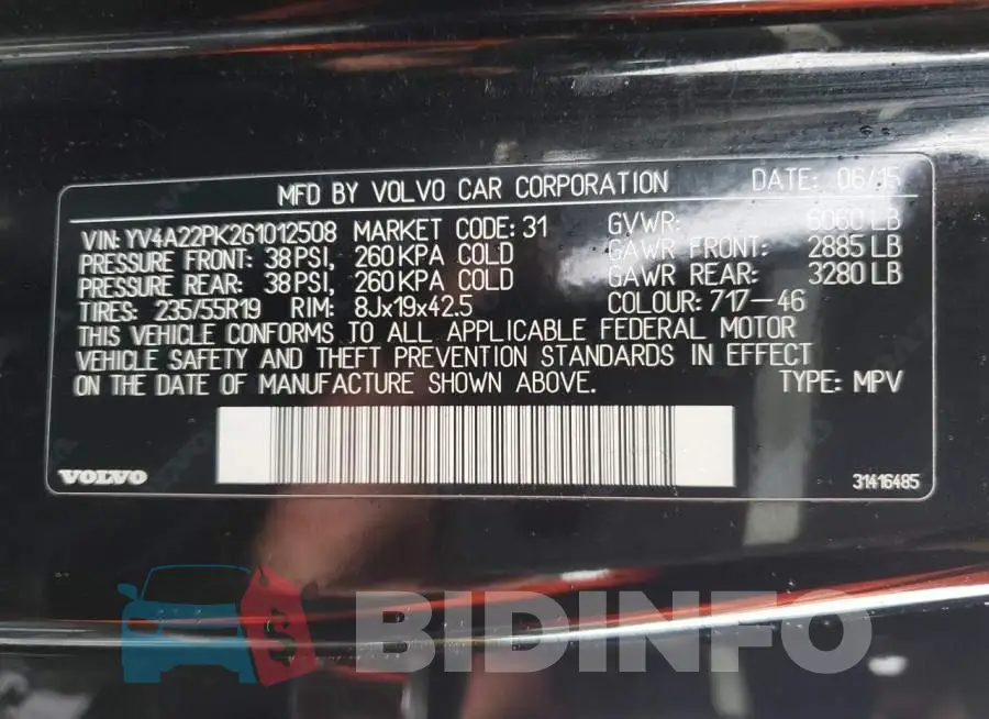 YV4A22PK2G1012508 Photo# 13