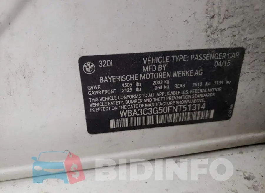 WBA3C3G50FNT51314 Photo# 12