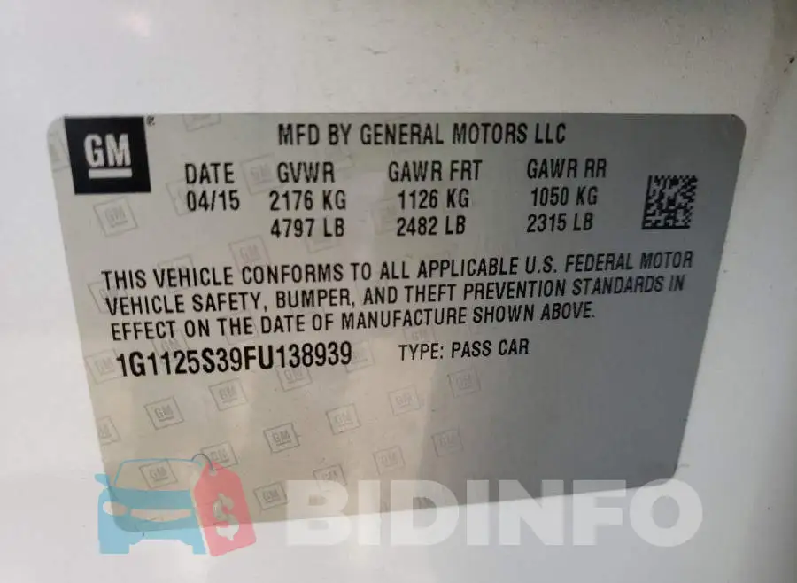 1G1125S39FU138939 Photo# 10